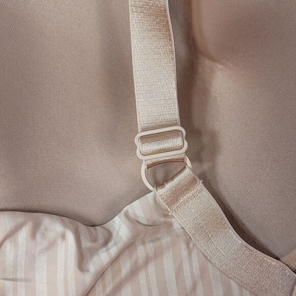 Parfait Full Coverage Underwire T Shirt Bra Tan 44DD Light Pad Adj Striped Aline - Picture 7 of 10